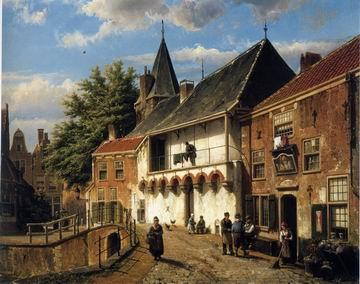 unknow artist European city landscape, street landsacpe, construction, frontstore, building and architecture. 143 Germany oil painting art
